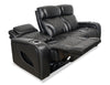 Elite 86" Genuine Leather Massage Power Reclining Sofa with Immersive Audio and Power Headrests - Black | Sofa de massage à inclinaison électrique Elite de 86 po en cuir véritable avec son immersif et appuie-têtes électriques - noir