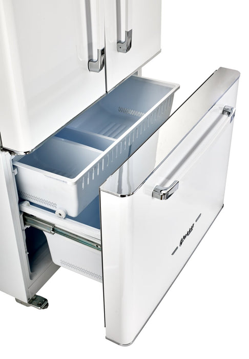 Classic Retro by Unique 36\" 21.4 Cu. Ft. Counter-Depth Refrigerator - Marshmallow White - UGP-595L W AC