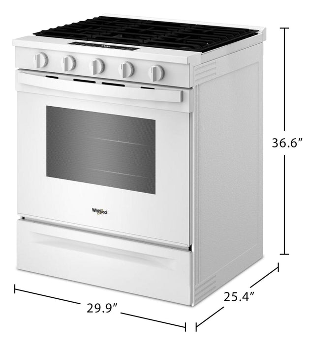 Whirlpool 30\" 5 Cu. Ft. Gas Range with Air Cooking - White - WSGS5030SW