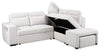 Coast 3-Piece Right-Facing Ivory White Fabric Sleeper Sectional with Storage Chaise and Storage Armrest | Sofa-lit sectionnel de droite Coast 3 pièces en tissu blanc ivoire avec fauteuil long de rangement et accoudoir de rangement