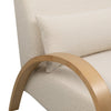 Loft 27.55" Boucle Fabric Accent Chair with Accent Pillow and Wood Armrests and Legs - White | Fauteuil d’appoint Loft de 27,55 po en tissu bouclé avec coussin décoratif, accoudoirs et pattes en bois - blanc