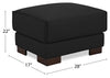 Citadel 28" Top-Grain Genuine Leather Ottoman with Wood Legs - Black | Pouf Citadel de 28 po en cuir véritable de qualité supérieure avec pattes en bois - noir