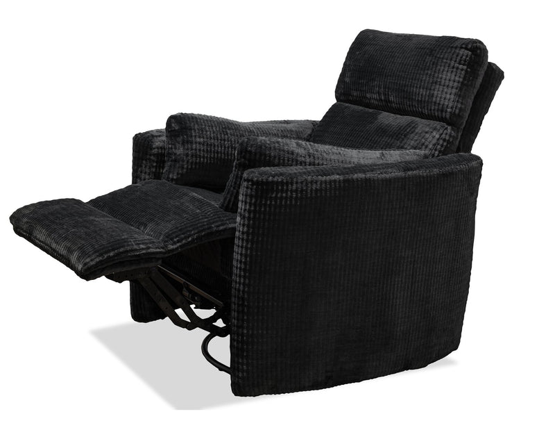 Remi 38\" Fabric Swivel Glider Power Reclining Chair with USB Ports – Charcoal 