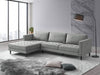 Metro 2-Piece Left-Facing Fabric Sectional with Chaise and Tufted Seat Cushions - Grey | Sofa sectionnel de gauche Metro 2 pièces en tissu avec fauteuil long et coussins de siège capitonnés - gris