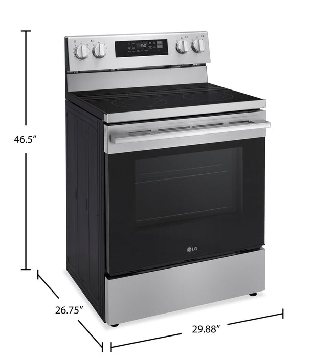 LG 30\" 6.3 Cu Ft. Smart Electric Range with Probake Convection® and EasyClean® - Stainless Steel - LREN6321YE