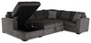 Made in Canada Legend 4-Piece Left-Facing Chenille Fabric Sleeper Sectional with Storage Chaise - Pewter Brown | Sofa-lit sectionnel de gauche Legend 4 pièces fabriqué au Canada en tissu de chenille avec fauteuil long de rangement - brun étain