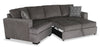 Made in Canada Legend 2-Piece Left-Facing Chenille Fabric Cuddler Sleeper Sectional - Pewter Brown | Sofa-lit sectionnel enveloppant de gauche Legend 2 pièces fabriqué au Canada en tissu de chenille - brun étain