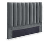 Amos Upholstered Platform Bed in Charcoal Fabric with Channelled Headboard - King Size | Lit plateforme Amos rembourré en tissu anthracite avec tête de lit à canaux - format très grand lit