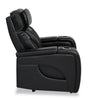 Elite 38" Genuine Leather Massage Power Reclining Chair with Power Headrest and Storage Armrests - Black | Fauteuil de massage à inclinaison électrique Elite de 38 po en cuir véritable avec appuie-tête électrique et accoudoirs de rangement - noir