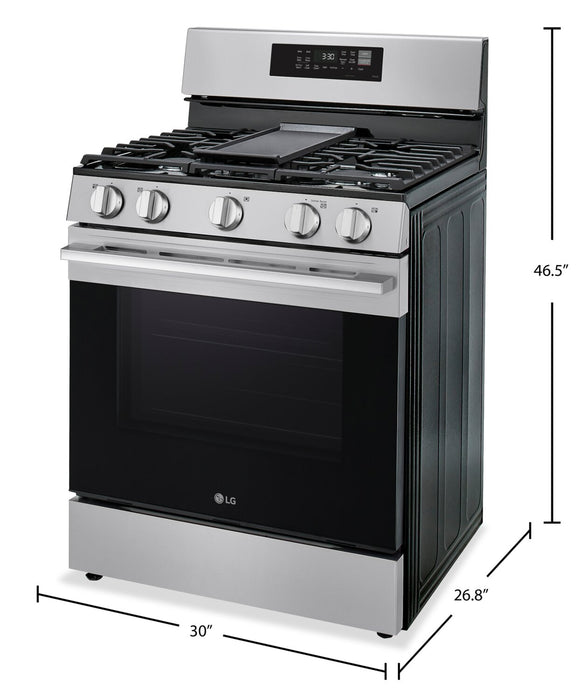 LG 6.3 Cu. Ft. Smart Gas Range with Air Fry - LRGN6323Y
