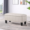 James 39.25" Faux Leather Storage Ottoman - Beige | Pouf de rangement James de 39,25 po en similicuir - beige