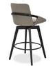 Apex Counter-Height Stool with Swivel Seat & Vegan Leather Fabric, 27"H, Wood & Metal - Taupe | Tabouret 27 po Apex de hauteur comptoir en tissu de cuir végétalien et en métal avec siège pivotant - taupe