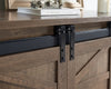Corbin 47.25" Accent Cabinet with Sliding Barn Doors - Walnut Oak | Armoire décorative Corbin de 47,25 po avec portes de grange coulissantes - chêne noyer