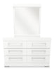 Riley 5pc Bedroom Set with Panel Bed, Dresser & Mirror, Made in Canada, White - Twin Size | Ensemble de chambre à coucher Riley 5 pièces avec lit à panneaux, commode et miroir, fabriqué au Canada, blanc - format lit simple