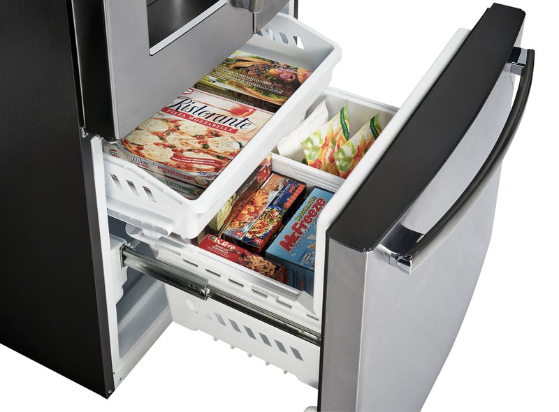GE 33\" 17.5 Cu Ft. French-Door Counter-Depth Refrigerator – Stainless Steel - PYE18HYRCFS