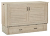 Parker Cabinet Bed with Memory Foam Mattress, Brushed Driftwood - Queen Size    | Armoire-lit Parker - Taupe