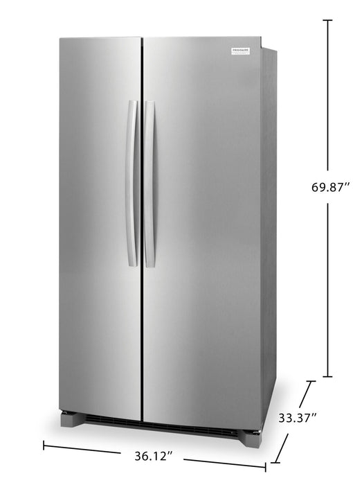Frigidaire Gallery 36\" 26 Cu. Ft. Side-by-Side Refrigerator - Stainless Steel - GRSN2620AF