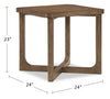 Maxwell 24" End Table - Light Brown Hickory | Table de bout Maxwell de 24 po - noyer brun clair