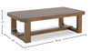 Gideon 56” Solid Wood Country-Style Coffee Table - Brown | Table à café Gideon de 56 po de style champêtre en bois massif - brun