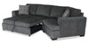 Made in Canada Legend 2-Piece Right-Facing Chenille Fabric Cuddler Sleeper Sectional - Pepper Grey | Sofa-lit sectionnel enveloppant de droite Legend 2 pièces fabriqué au Canada en tissu de chenille - gris poivre