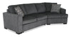 Made in Canada Legend 2-Piece Right-Facing Chenille Fabric Cuddler Sleeper Sectional - Pepper Grey | Sofa-lit sectionnel enveloppant de droite Legend 2 pièces fabriqué au Canada en tissu de chenille - gris poivre