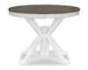 Brook 5pc Dining Set with Table & 4 Chairs, 42-54"W Extension, Round - White/Brown | Ensemble de salle à manger Brook 5 pièces avec table ronde, rallonge de 42 po à 54 po (L) et 4 chaises - blanc et brun