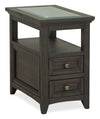 Hanson 15” Traditional Pine Chairside Table with Storage - Graphite