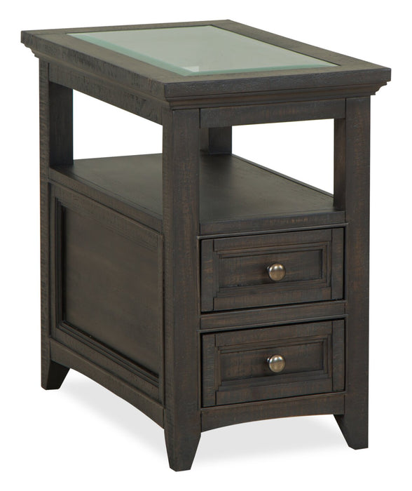 Hanson 15” Traditional Pine Chairside Table with Storage - Graphite