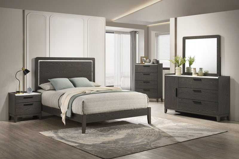 Sable Bedroom Dresser Mirror - Dark Grey