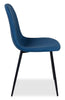 Jax Dining Chair with Polyester Fabric, Metal - Blue | Chaise de salle à manger Jax en tissu de polyester et en métal - bleue