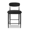 Kort & Co. Capri Counter-Height Stool with Boucle Fabric & Gold Accent, 26"H, Metal - Black | Tabouret 26 po Capri de Kort & Co. de hauteur comptoir en métal avec tissu bouclé et touches dorées - noir
