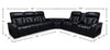 Zen 3-Piece Leather-Look Fabric Power Reclining Sectional with Massage, Drop-Down Console and Refrigerator - Black | Sofa sectionnel à inclinaison électrique Zen 3 pièces en similicuir avec massage, console rabattable et compartiment réfrigéré - noir