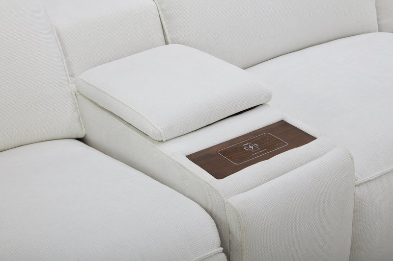 Essence 6-Piece Power Reclining Sectional with Power Headrests - Ivory