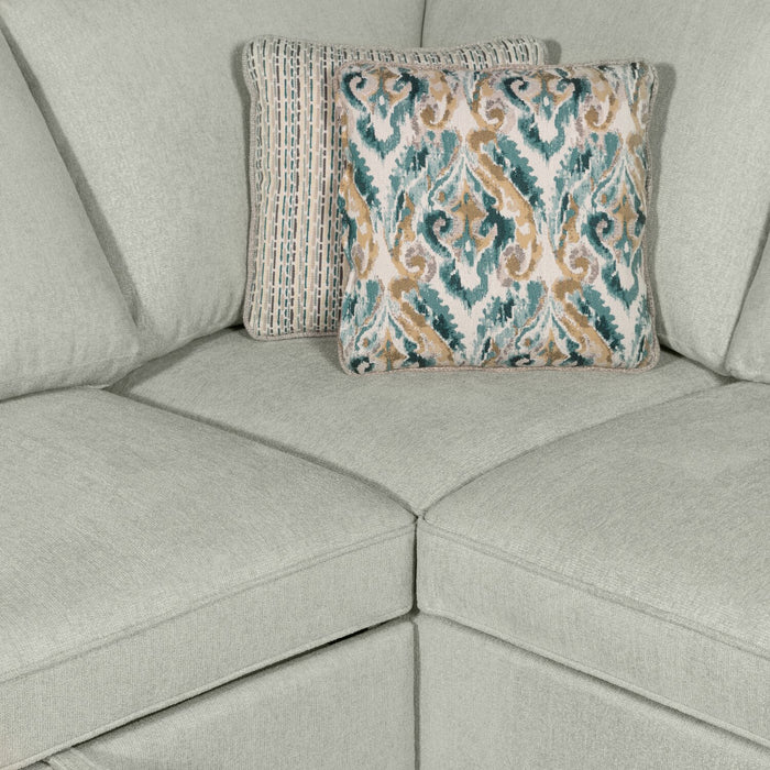Scott Living Haven 4-Piece Right-Facing Chenille Fabric Sleeper Sectional with Storage Chaise - Seafoam Blue