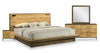 Silas 6pc Bedroom Set with Platform Bed, Dresser, Mirror & Nightstand, LED, Rustic Brown - King Size|Ensemble de chambre à coucher Silas 6 pièces brun rustique avec lit plateforme, commode, miroir, table de nuit et éclairage à DEL - format très grand lit