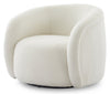 Solo 31.1" Sherpa Fabric Curved Accent Chair - Ice Cream  | Fauteuil d’appoint courbé Solo de 31,1 po en tissu sherpa - crème glacée