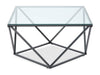Prism 31.5" Modern Glass Top Coffee Table – Glass with Metal Base  | Table à café moderne Prism de 31,5 po avec dessus en verre - verre avec base en métal