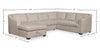 Envy 3-Piece Left-Facing Chenille Fabric Sleeper Sectional with Storage Chaise - Almond Beige | Sofa-lit sectionnel de gauche Envy 3 pièces en tissu de chenille avec fauteuil long de rangement - beige amande