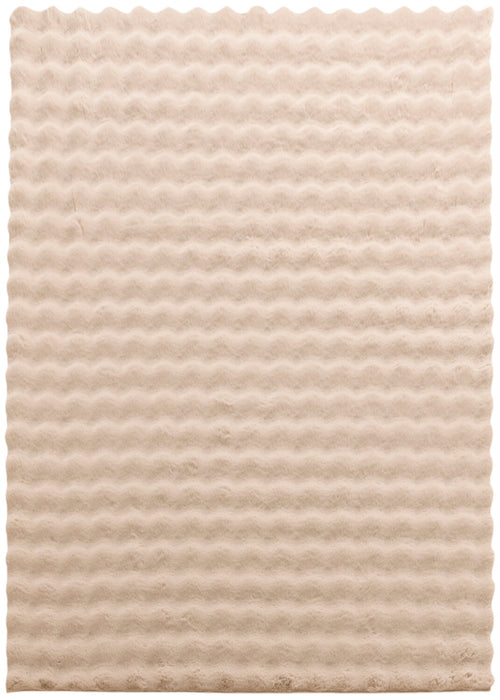 Dream Step Memory Foam Bubble Taupe Faux Fur Area Rug  - 5' x 7'