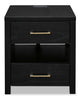 Julian 22” Contemporary End Table with Storage and USB Ports - Black | Table de bout contemporaine Julian de 22 po avec rangement et ports USB - noire