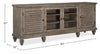 Baron 82” Rustic Pine TV Stand with Storage and Cable Management for TVs up to 90” - Dovetail Grey | Meuble pour téléviseur rustique Baron de 82 po en pin avec rangement et système de gestion des