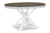 Brook 5pc Dining Set with Table & 4 Chairs, 42-54"W Extension, Round - White/Brown | Ensemble de salle à manger Brook 5 pièces avec table ronde, rallonge de 42 po à 54 po (L) et 4 chaises - blanc et brun