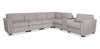 Vault 7-Piece Sectional with Five Storage Chairs and Storage USB Console - Grey | Sofa sectionnel Vault 7 pièces avec 5 fauteuils de rangement et console de rangement avec USB - gris