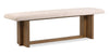 Scott Living Henri 6pc Dining Set with Table, Bench & Chairs, 66-84"W Extension, Wood - Brown & Cream | Ensemble de salle à manger Henri de Scott Living 6 pièces en bois avec table, rallonge de 66 po à 84 po (L), banc et chaises - brun et crème