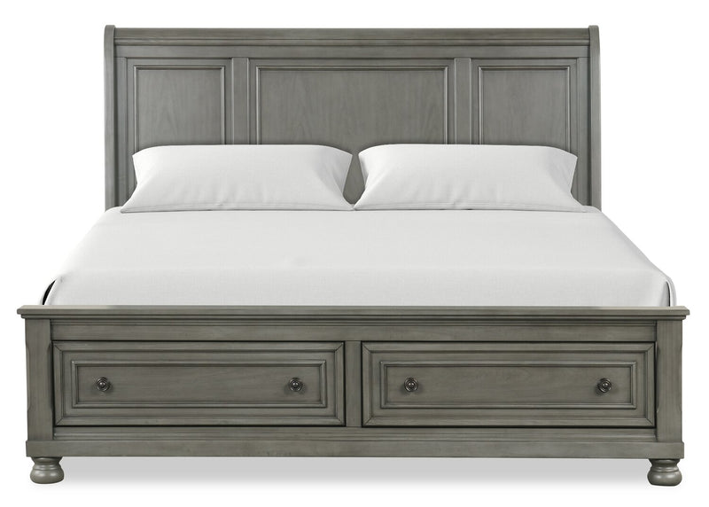 Chelsea Platform Storage Bed with Headboard & Frame, Grey - King Size