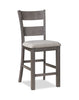 Krew Counter-Height Dining Chair with Polyester Fabric, Ladder Back, Melamine - Grey | Chaise de salle à manger Krew de hauteur comptoir en tissu de polyester et en mélamine avec dossier en échelle - grise