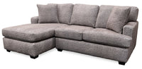 Made in Canada Luxe 2-Piece Left-Facing Fabric Sectional with Removable Cushions - Zaftig Dove Grey 