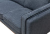 Kort & Co. Kassia 2-Piece Linen-Look Fabric Sectional with Wood Base and Legs - Blue | Sofa sectionnel Kassia de Kort & Co. 2 pièces en tissu d’apparence lin avec base et pattes en bois - bleu