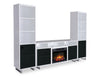 Ignatius Modern 3-Piece Entertainment Centre with Electric Fireplace and Storage for TVs up to 70"- White | Meuble audio-vidéo moderne Ignatius 3 pièces avec foyer électrique et rangement pour téléviseurs jusqu’à 70 po - blanc