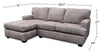 Made in Canada Luxe 2-Piece Left-Facing Fabric Sectional with Removable Cushions - Zaftig Dove Grey | Sofa sectionnel de gauche Luxe 3 pièces fabriqué au Canada en tissu avec coussins amovibles - gris colombe Zaftig